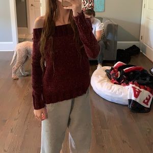 Off the shoulder soft sweater